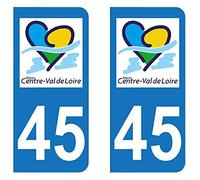 Générique Autocollant Plaque immatriculation 45 - Centre - Val de Loire - Auto