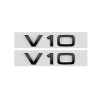 Générique Autocollants 3D ABS for Lettres de Voiture V10 V8T V6T, emblème latéral de Voiture, Accessoires(Glossy Black 2pcs-02)