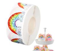 Générique Autocollants Arc-en-Cieļ - 500 Pcs Stickers Scrapbook | Rouleau 3 Cm Puffy Paillettes pour Albums, Carnets, Agendas, Cadeaux Fête, Récompense coration Créative Enƒants