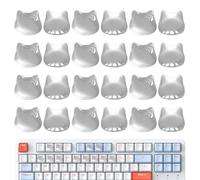 Générique Autocollants du Clavier pour Les Ongles Longs, Couvercle de Clavier à claviers Long en Verre Transparent 24pcs, Claviers de tête de Chat Claire relevés Bubbles