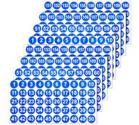 Générique Autocollants NuméRotéS AdhéSifs ÉTanches, Lot 8 Feuilles 1-200, ÉTiquettes Rondes Bleues, Stickers De Classification Pour Tri, Rangement, Classement, Fournitures Scolaires