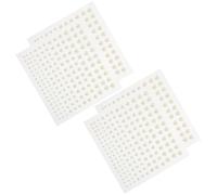 Générique Autocollants Perles Autocollantes Blanc Autocollants Bijoux pour Nail Art et Face Art 4 Feuilles 660 Pièces Décoration DIY Maquillage Festival
