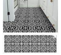 Générique Autocollants pour Carrelage Mural, Carrelage De Sol en Vinyle Imperméable Auto-adhésif, Autocollants en PVC épaissi 30x30cm (Black)