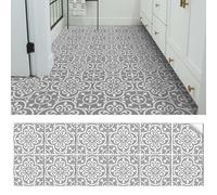 Générique Autocollants pour Carrelage Mural, Carrelage De Sol en Vinyle Imperméable Auto-adhésif, Autocollants en PVC épaissi 30x30cm (Gray)