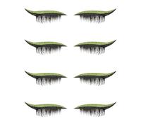 Générique Autocollants pour Cils Faux 4 Paires Vert Militaire Paillettes Ruban Adhésif pour Cils Étanche Maquillage de Scène Embellissement Naturel et Confortable pour Types D’Yeux