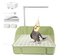 Générique Automatic Bird Bathtub, Bird Bathing Tub with Built-in Pump 11.42x8.66x12.99 inches, Pet Cage Cleaning Accessory, Ideal for Parrots Lovebirds Macaws Conures Cockatiels Finches Sparrows