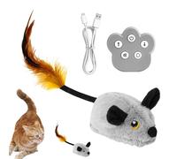 Générique Automatic Cat Toy, Interactive Plush Toys, 12.6 inches, Remote Control Pet Doll with Light and Sound, Indoor Outdoor Cat Entertainment for Kitten Play Exercise, Gray