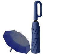 Générique Automatic Folding Umbrella - Fully Automatic Hook Umbrella | UV Protection Windproof Umbrellas with Carabiner Handle | Compact Travel Auto Open Close Portable Rain Sun Shield for Women Men
