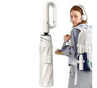 Générique Automatic Folding Umbrella - Fully Automatic Hook Umbrella | UV Protection Windproof Umbrellas with Carabiner Handle | Compact Travel Auto Open Close Portable Rain Sun Shield for Women Men