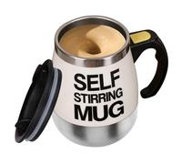 Générique Automatic Magnetic Stirring Coffee Mug - Electric Self Stirring Cup, Stainless Steel 400ml | Ergonomic Handle with Lid, Battery Operated for Milk Tea Oat Drinks, Home Office Travel