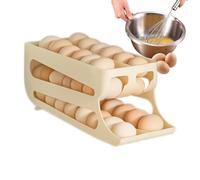 Générique Automatic Rolling Dispenser - Feed Storage Organizer, Kitchen Accessory with 3 Tier Row Design, Space Saving Rack, Fridge Holder, Clear Egg Container for Easy Access and Efficient Rotation