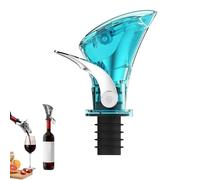 Générique Automatic Wine & Oil Pourer - No-Drip Bottle Spout with Self-Closing Lid, Food-Grade Silicone Seal, Smooth Flow & Dustproof Design for Wine, Olive Oil, Vinegar, Liquor Bottles(Blue)
