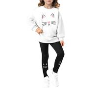 Générique Automne Hiver Mode Manches Longues Filles Ensembles,Loisirs Sport Costume Survêtement Jogging et 2pcs Sweatshirt Capuche Ensembles Enfant Unisex Sweat Bas de pour Les Enfants d'automne