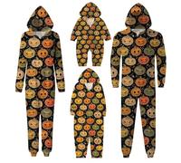 Générique Automne Hiver vêtements de Nuit Amusants Pyjama à capuche assorti pour toute la famille imprimé chauve-souris combinaison enfant(Nourrissons,#034,9 mois)