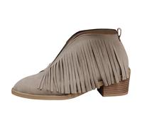 Générique Automne nouveau gland daim personnalisé épais bordure spécial pointu rétro bottes en cuir Marron (Khaki, 40)