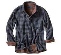 Générique Autorisation pour Hommes Plaid Long Sleeved Shirts Tops Men's Cardigans sous-vêtements Homme Blanc (Dark Blue, M)