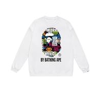 Générique Autumn Winter Teen Loose Fit Hoodie - Trendy Simple Monkey Avatar Cartoon Print, Doublé en Polaire, Style Unisex pour Garçons Et Filles-Color-8||s