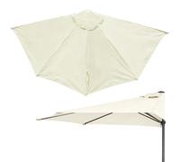 Générique Auvent Bâche De Remplacement Parapluie Demi-Rond Ø 270 300cm, 5 Baleines Jardin Toile Parapluie Canopy Cover pour Contre Un Mur Imperméable Protection Solaire UV 50+(Beige,2.7m)