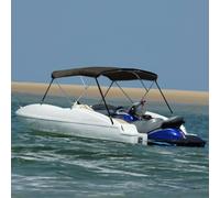 Générique Auvent Bimini à 3 arceaux Noir 183x160x137 cm,Housses de Bateau,6.92KG-94803