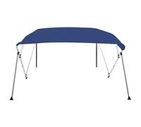 Générique Auvent Bimini à 4 arceaux Bleu 243x210x137 cm,Entretien & décoration de véhicules,Housses de véhicule,Housses de Protection pour véhicules,Housses de Bateau,Bleu,10kg,92372