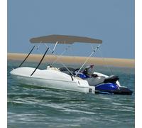 Générique Auvent Bimini à 4 arceaux Gris 243x180x137 cm,Housses de Bateau,9.08KG-94806