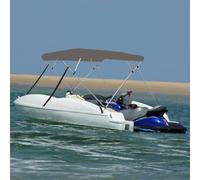 Générique Auvent Bimini à 4 arceaux Gris 243x210x137 cm,Housses de Bateau,9.4KG-94808