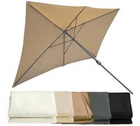 Générique Auvent De Rechange pour Parasol 6 Bras (2,1 × 1,4 M / 3 × 2 M) - Protection UV Tissu - Bâche De Remplacement Rectangulaire De Jardin, Terrasse Ou Table De Marché(Gray,2.1X1.40m/7X4.6ft)