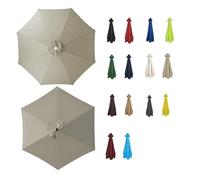 Générique Auvent de Rechange pour Parasol de Terrasse Protection Uv30+ 6/8 Baleines Housse de Remplacement pour Parasol Cour, Jardin 2.0 m, 2,30 m, 2,5 m, 2,7 m, 3,0 m 3,5 m(Top Color,2.7M/6RIBS)