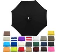 Générique Auvent De Remplacement De Parasol Déporté 2,0M/2.70M/3.0M + 6 Bras/8 Bras, Rechange Toile De Parasol De Jardin, Facile À Changer, Auvent Uniquement(Noir,270cm 8 Ribs)