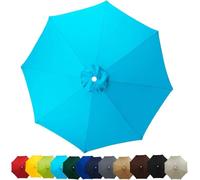 Générique Auvent de Remplacement pour Parasol 2m/2,7m/3.5m, 6 Baleines/8 Baleines Toile de Rechange, Housse de Rechange pour Parasol De Jardin Terrasse Plage(Bleu Ciel,2.5M/6 Arms)