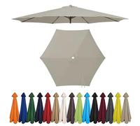 Générique Auvent De Remplacement pour Parasol De Terrasse 3.0m 3.5m 4.0m 6/8 Baleines Imperméable Protection UV30+ Toile De Rechange Couverture Extérieur(Top Color,6Rib-2.80m/9.2ft)