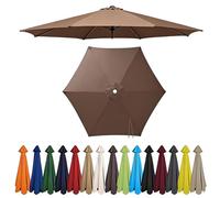 Générique Auvent De Remplacement pour Parasol De Terrasse 3.0m 3.5m 4.0m 6/8 Baleines Imperméable Protection UV30+ Toile De Rechange Couverture Extérieur(Dark Top,6Rib-2.15m/7ft)