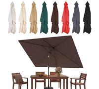 Générique Auvent De Remplacement pour Parasol, Rectangulaire Dessus De Parapluie De Rechange, 6 Baleines, 2.1x1.4 3x2M, Protection UV, Imperméable, pour Terrasse/Jardin/Piscine(Coffee,2.1X1.4m)