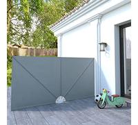 Générique Auvent latéral Pliable de terrasse Gris 300 x 150 cm,Parasols & voiles d'ombrage,4.48KG-44564