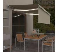 Générique Auvent Manuel rétractable avec Store et LED 4x3 m Crème,Maison & Jardin, Pelouses & Jardins, Vie en extérieur, Stores extérieurs, Crème (Poids 31.08KG)