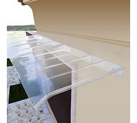 Générique Auvent Transparent extérieur en Polycarbonate résistant - Protection UV et intempéries pour Balcon, fenêtre, Jardin, véranda (50 x 130 cm) - Protection Contre la Pluie et la Neige