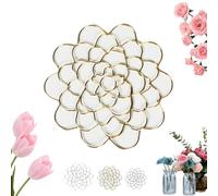Générique Auxiliaryn Stainless Steel Floral Grid Organizer, Plant Flowers Stem Grid Holder Insert, Flower Arrangement Holder, Reusable Flower Arrangement Holder for Vase Stems Bouquets (Gold,4in)