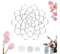 Générique Auxiliaryn Stainless Steel Floral Grid Organizer, Plant Flowers Stem Grid Holder Insert, Flower Arrangement Holder, Reusable Flower Arrangement Holder for Vase Stems Bouquets (Silver,4in)
