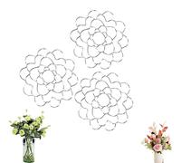 Générique Auxiliaryn Stainless Steel Floral Grid Organizer, Plant Flowers Stem Grid Holder Insert, Reusable Flower Arrangement Holder for Vase Stems Bouquets (Silver, 5in)