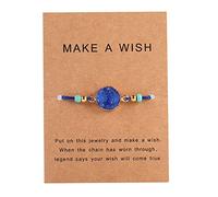 Générique Avec Amoureux Bijoux alliage créatif Bracelet de carte de saison de remise des diplômes tressé réglable Mm Bracelet Aimanté Maman Acier Bijoux (Dark Blue, One Size)