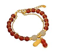 Générique Avec Bracelet Classique Bracelet De Classique Bracelet Dainty Beads Bracelets Gold Jewelry For Women Her Him Father Mother Bracelet 4 Bracelet Argenté Bijoux (Red, One Size)