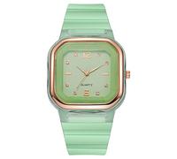 Générique avec Cadran Quartz pour Femme Bracelet en Silicone Montre pour Couple étudiant pour Homme et Femme Mouvement Perpétuel Montre (H, One Size)