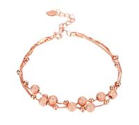 Générique Avec Couple Bracelet Anneaux Bracelet Adjustable Chain With Extension Mm Naturelle Cadeau En Choix Bijoux (Rose Gold, One Size)
