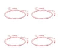 Générique Avec En Bracelet Bijoux Mm Anneaux Woven Rope Knot Bracelets For Mens Womens Rose Perlé De Couleurs Anneaux (Pink*4, One Size*4)