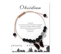 Générique Avec Perle Jonc Bracelet Bracelet Améthyste Bleu Bracelet Tissé À La Main Pendentif Bracelet Quartz Précieuses Message Femmes Anneaux (E, One Size)