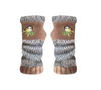 Générique Avian Gauntlet - Knit Mitt for Warming | Embroidered Winged Pattern with Open Tips, Thermal Yarn Fabric, Dexterous Hand Apparel for Commuting, Writing, Theatricals and Seasonal Office Tasks