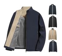 Générique Aviation Men's Standing Collar Zipper Casual Jacket, Mens Bomber Jacket, Casual Windbreaker Coat with Pocket (Navy Blue,3TG)