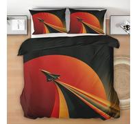 Générique Avion Housse de Couette 160x200 avec 2 Taies d'oreiller 65x65 cm - Aviation Parure de lit 160x200 - Microfibre Parure Couette avec Fermetures éclair, Rouge L83y