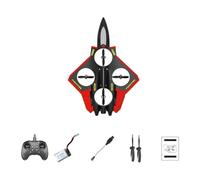 Générique Avion Télécommandé Fixe Avion RC Planeur Fighter Jet Jouet Mousse EVA Facile à Utiliser avec Lumières LED pour Collectionneur Passionné D'Aérona, Rouge