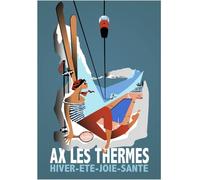 Générique AX Les thermes Pyrenees Affiche Poster Reproduction - Format 50X70 cm sur Papier Luxe 300 GR. Tous formats et Supports possibles
